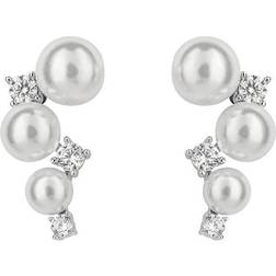 Diamonfire Shell Pearl Bubble Zirconia Stud Earrings E6192