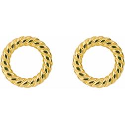 Fiorelli Rope Pattern Open Circle Yellow Gold Stud Earrings E6215