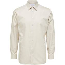 Selected Homme Long Sleeve Slim Fit Shirt - Beige