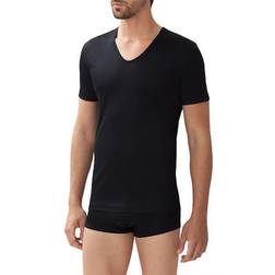 Zimmerli of Switzerland Sea Island Cotton V-Neck T-Shirt Black