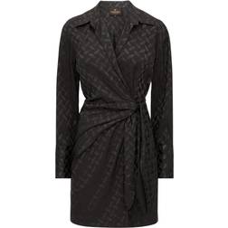 Ivy Wrap Dress BLACK KEFFYEH JACQUA