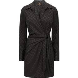 Karmamia Copenhagen Ivy Wrap Dress BLACK KEFFYEH JACQUA