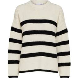 Selected Slfbloomie LS Knit Oneck - Beige