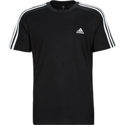 Adidas Essentials Single Jersey 3-Stripes T-Shirt - Black/White