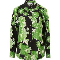 Co'Couture Green rose shirt black