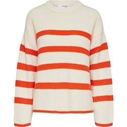 Selected Genser SLF Bloomie LS Knit O-Neck - Orange