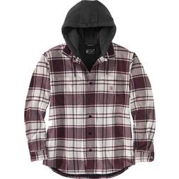 Carhartt Flannel Fleece Lined Hooded Hemd - Weiß