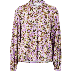 Selected SLFKatrin LS Top - Bluse - Sandshell Print