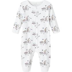 Name It Bright White Zip Unicorn Noos Nightsuit