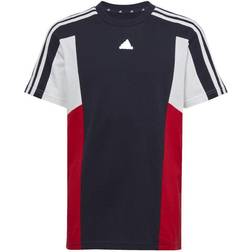 adidas Colorblock 3-Stripes T-Shirt - Legend Ink/Better Scarlet/White (HR6358)