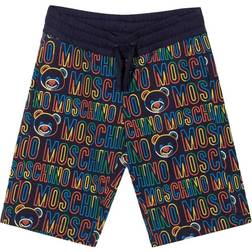 Moschino Boys All Over Logo Shorts Navy 10Y