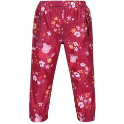 Regatta Childrens/kids Floral Peppa Pig Packaway Waterproof Trousers (berry Pink)