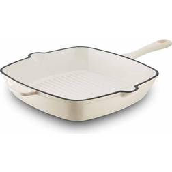 Barbary & Oak 26cm Cast Iron Grill Pan Cream