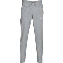 Adidas Essentials Single Jersey Tapered Open Hem 3-Stripes Joggers - Medium Grey Heather / White