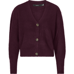 Vero Moda Strickjacke Mit V-Ausschnitt - Dunkelrot