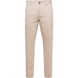 Selected Slim-Fit Bügelfalte Hose - Beige