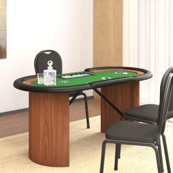 vidaXL Pokerbord 10 pers. 160x80x75 med jetonbakke grøn