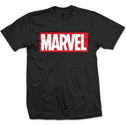 Marvel Comics Men's Box Logo Short Sleeve T-shirt, Black