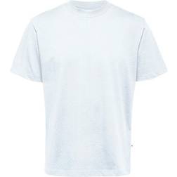 Selected Slhrelaxcolman200 SS O-Neck T-Shirt - Bright White