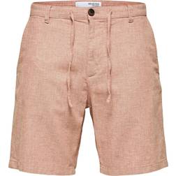 Selected Hør Shorts Rød