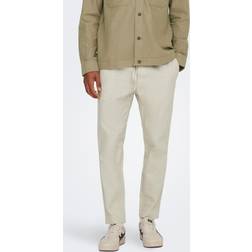 Only & Sons ONSLinus Crop Tracksuit Trousers Beige