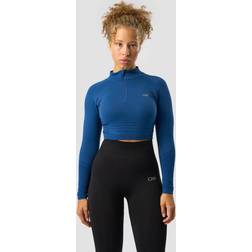 ICANIWILL Define Seamless Cropped 1/4 Zip - Dark Navy