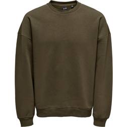 Only & Sons Relaxed fit Crewneck Sweatshirt - Oliven/Teak