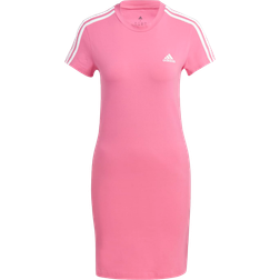 Adidas Essentials 3-Stripes Tee Dress - Pulse Magenta/White