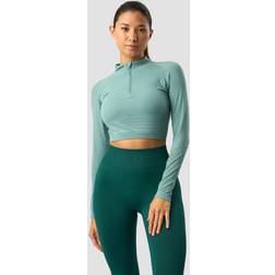 ICANIWILL Define Seamless Cropped 1/4 Zip - Mineral Green