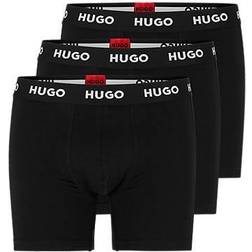 HUGO BOSS Logo-Waistband Boxer Briefs 3-Pack Black