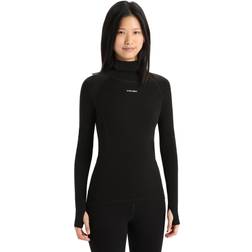 Icebreaker W Merino LS Roll Neck Svart