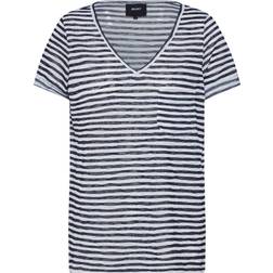 Object Topp objTessi Slub S/S V-neck Blå