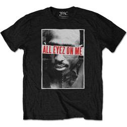 2PAC (XL, Black) Tupac T Shirt All Eyez on Me Logo new Official Mens Black