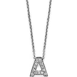 Roberto Coin Tiny Treasures Initial Love Letter A-Z Pendant Necklace - White Gold/Diamonds