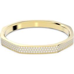 Swarovski Dextera bangle, Octagon shape, White, Gold-tone plated