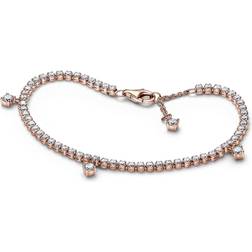 Pandora Sparkling Drops Tennis Bracelet - Rose Gold/Transparent