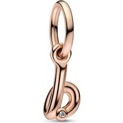 Pandora Letter Script Alphabet Dangle Charm Rose Gold One