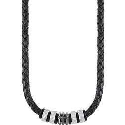s.Oliver Mens Necklace for men, stainless steel, circle Black One