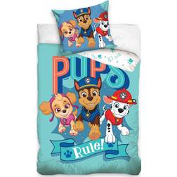 Paw Patrol Påslakanset 150x210 Pups Rule! bomull Vändbart