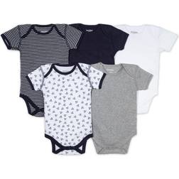 Burt's Bees Baby Organic Short Sleeve Bodysuits 5-pack - Blueberry