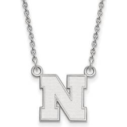 LogoArt Sterling Silver U of Nebraska Initial N Pendant Necklace instock N14030