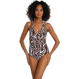 La Blanca Women's Fierce Lines Multi-Strap Cross-Back One Piece Swimsuit