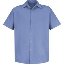 Red Kap Specialized Short Sleeve Pocketless Work Shirt - Light Blue