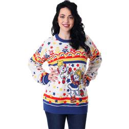 Classic Rainbow Brite Adult Ugly Christmas Sweater Orange/Blue/Red