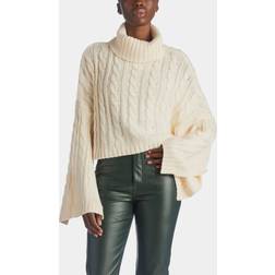 Steve Madden Sloane Cropped Turtleneck Sweater Mocha Bique