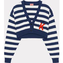 Kenzo Strik V-Hals Kort Cardigan - Blå