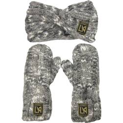 Zoozatz Women's Gray LAFC Marled Headband and Mittens Set