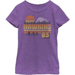 Fifth Sun Girl Stranger Things Retro Hawkins Bikers Graphic Tee Purple Berry