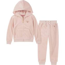 Juicy Couture Girls Pieces Jogger Set Casual Pants, Barely Pink