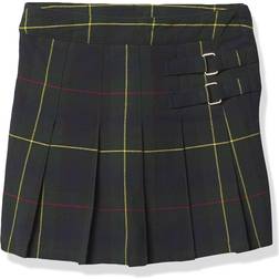 French Toast Big Girl's Adjustable Waist Plaid Two Tab Scooter Plaid Skirt - Green